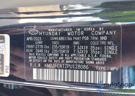 2023 Hyundai Tucson Hybrid Sel Convenience from USA, damaged, VIN KM8JFCA12PU128086